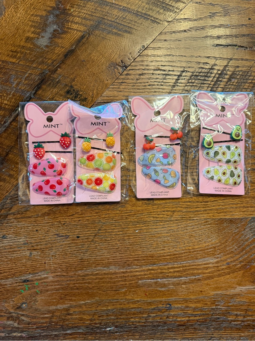 Mint Kids Hair Clip Set - Pink, Yellow, Blue, Green